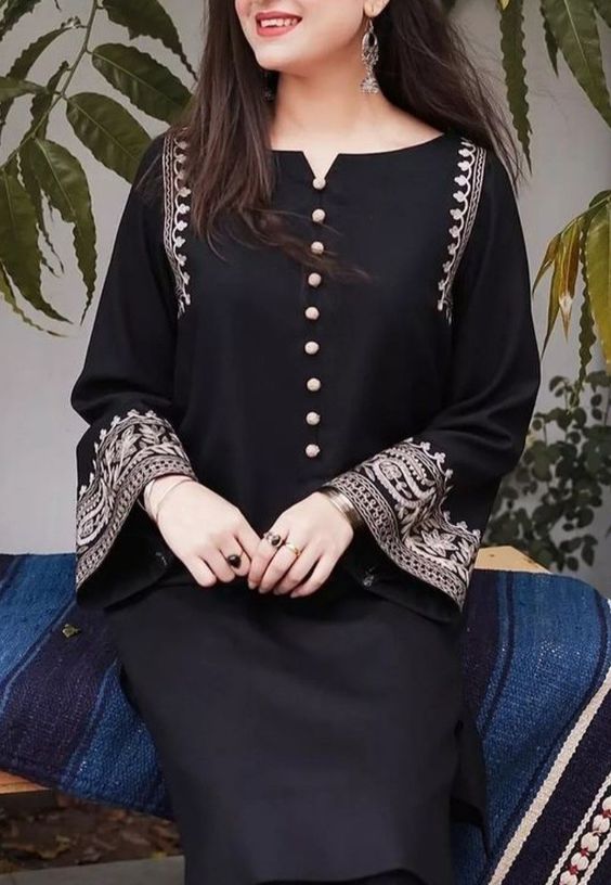 Classic Black 7001 Size Set Kurti With Bottom Catalog